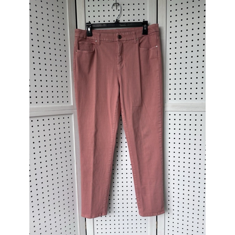 Chico's Sz. 1 The So Slimming Girlfriend Ankle Orange Peach Stretch Women's 8